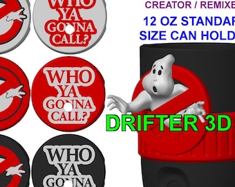Ghostbusters Theme Option 2- 12 Oz Can Holder- 2 Other Versions in Shop