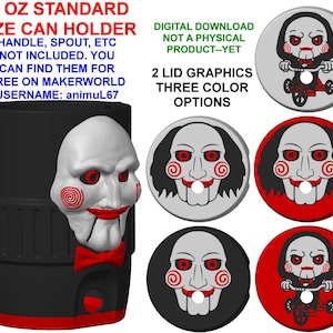 Saw Theme - 12 Oz Standard Size Can Holder With Lids-Digital Download