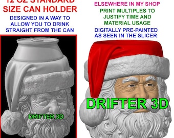 Realistic Santa Claus 12 Oz Standard Size Can Holder