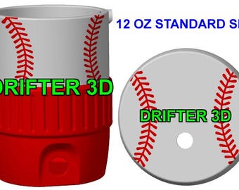 Baseball Or Softball Theme 12 Oz Standard Size Can Holder