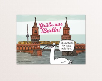 The depressive swan | postcard
