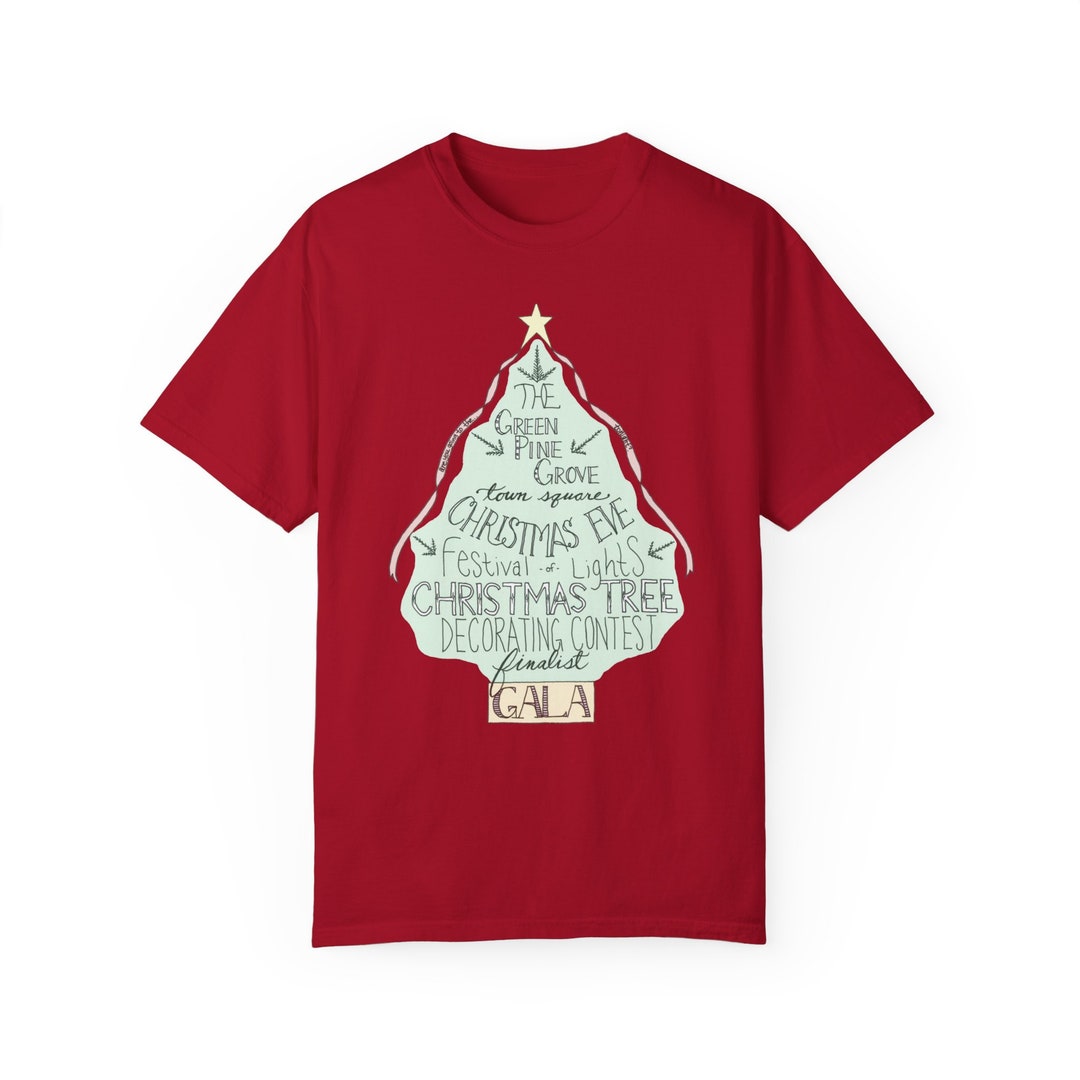 Green Pine Grove Christmas Movie Unisex Garmentdyed Tshirt Etsy