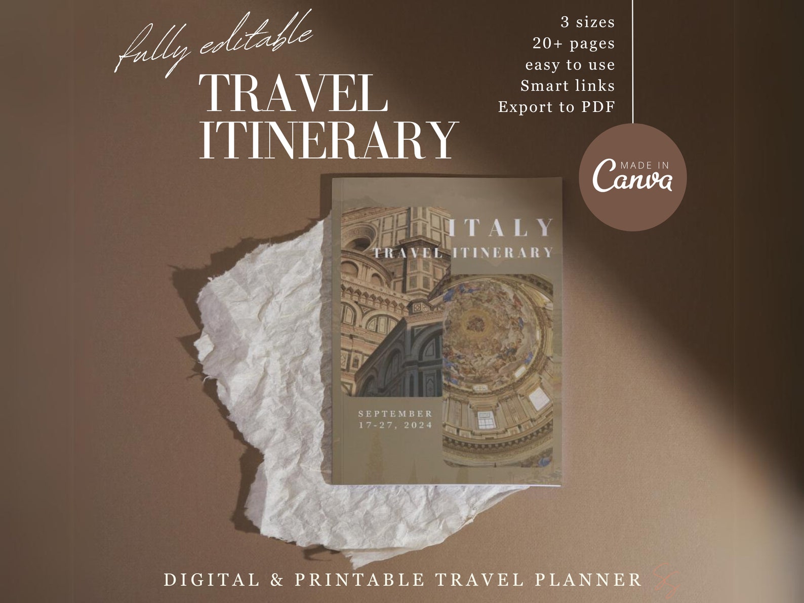Travel Itinerary Template | Travel Planner | Travel Guide | Italy ...