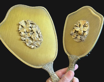Vintage Matson Gold Plated Vanity Set | Ormolu Brush and Mirror