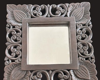 Vintage wooden mirror | Ornate wood frame