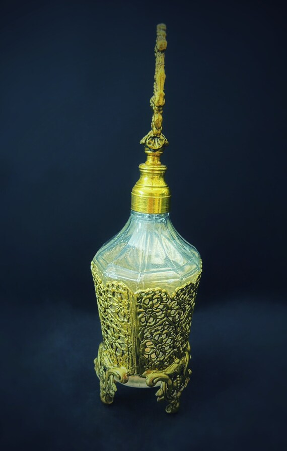 Vintage ormolu perfume bottle | MCM Midcentury go… - image 7