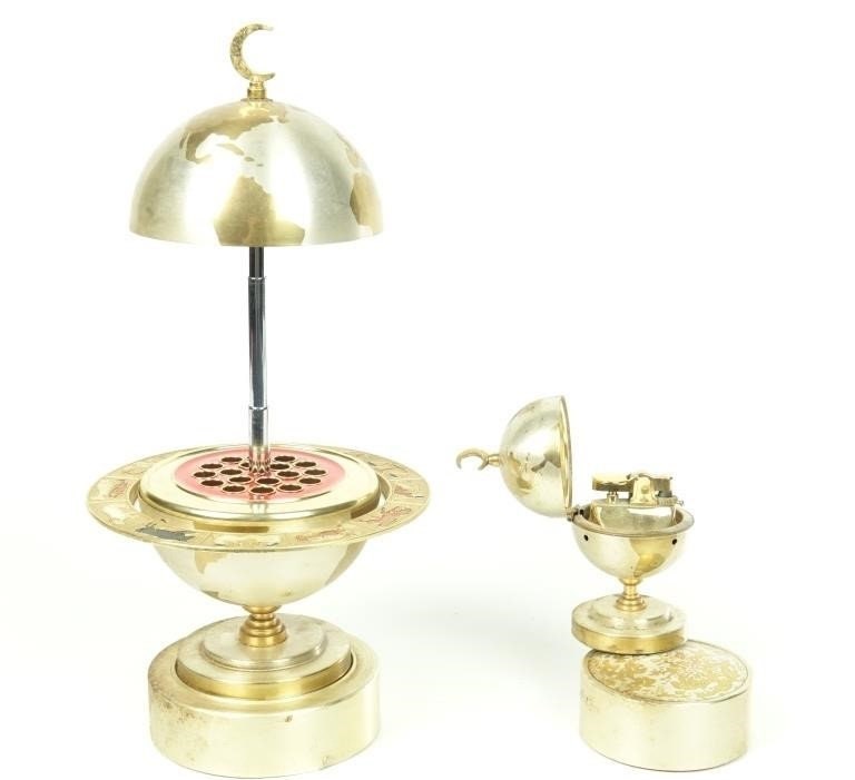 Vintage 1950's Zodiac Cigarette Dispenser/holder & Matching Lighter Music  Boxes (music Does Not Work)