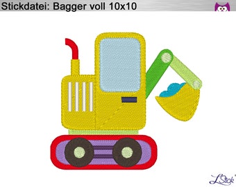 Embroidery file excavator full 10x10 embroidery pattern