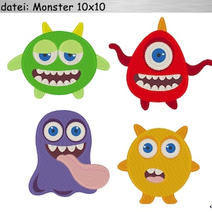 Embroidery file monster 10x10 embroidery pattern, monster embroidery design