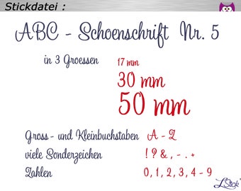 Embroidery file ABC Schoenschrift No-5 embroidery pattern