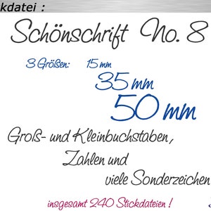 Stickdatei ABC Schönschrift Nr-8, Stickmuster font