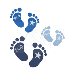 Embroidery file Baby BOY feet 10x10, embroidery pattern with star / embroidery design feet