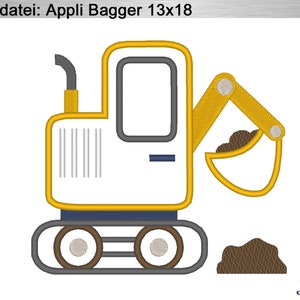 Embroidery file excavator 13x18 embroidery pattern