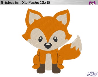 Embroidery file XL fox 13x18 embroidery pattern