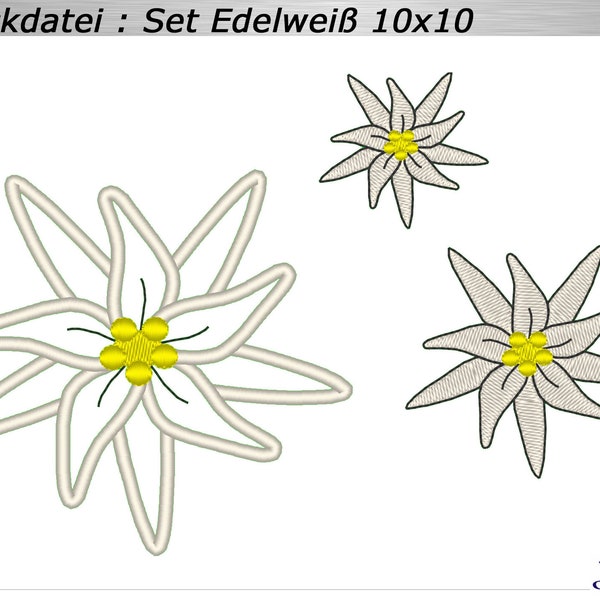 Fichier de broderie SET-Edelweiss 10x10 motif de broderie