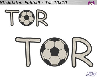 Stickdatei Fußball TOR 10x10 und 13x18 Stickmuster, embroidery design football