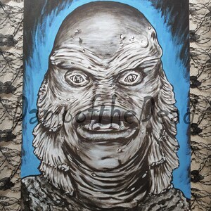 Creature from the Black Lagoon - Universal Monsters A3 Original Horror Art Print Portrait