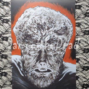 The Wolfman - Universal Monsters A3 Original Horror Art Print Portrait
