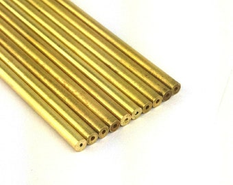 Drawn Brass Tube 1/4" (.255") OD X .136" ID X .1250" Long (lot of 20 pcs)