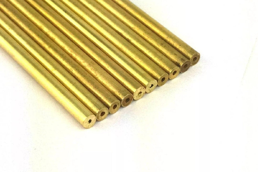 Brass Tube Beads set of 12 1/8 3.2mm OD X .050 ID X 3 75mm Long Etsy