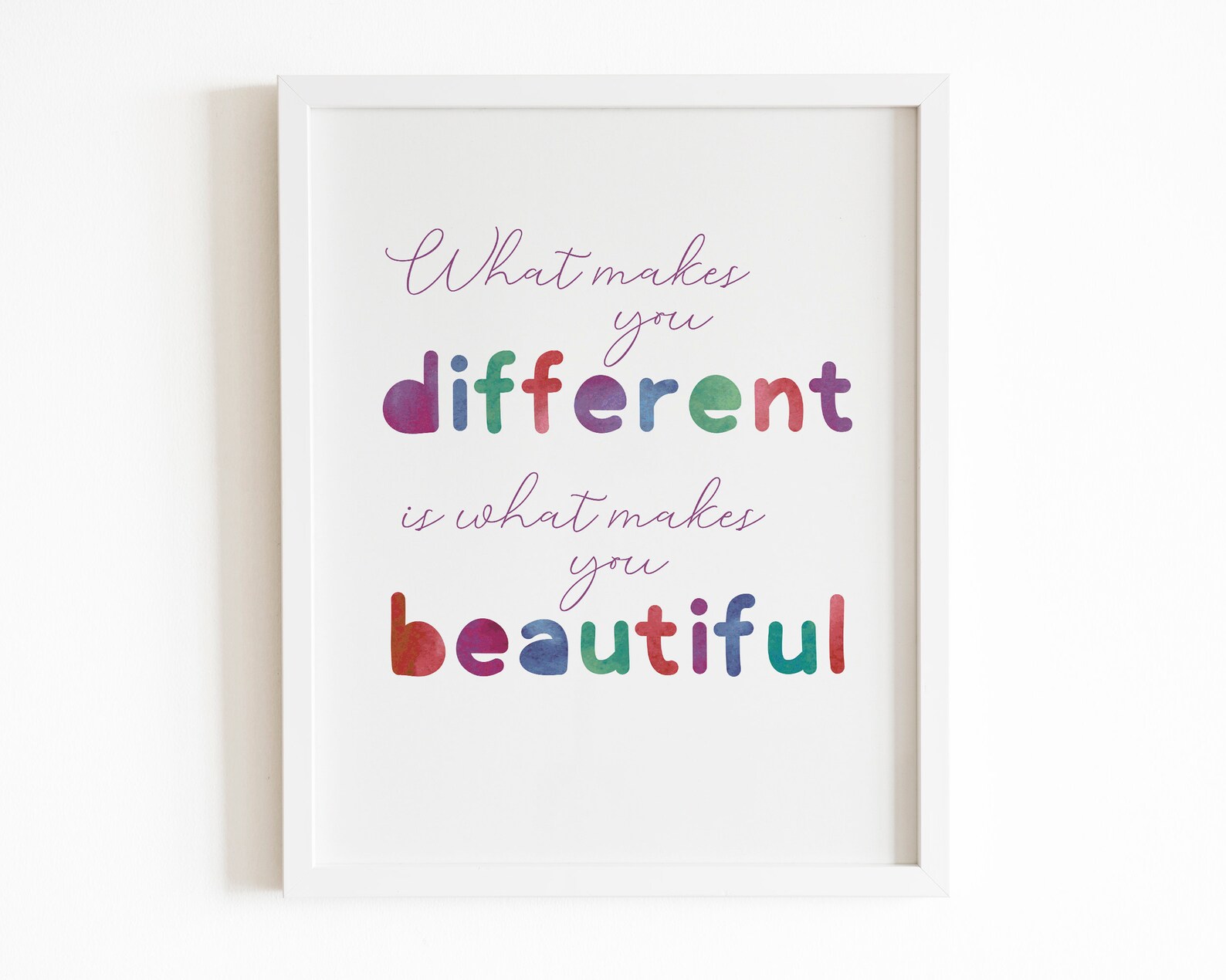 What Makes You Beautiful Watercolor Quote Wall Art Different Etsy