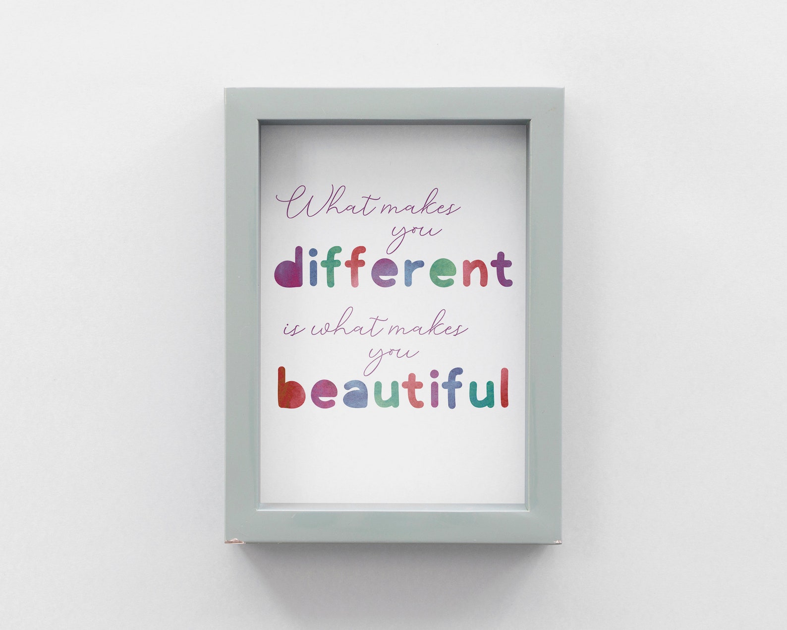What Makes You Beautiful Watercolor Quote Wall Art Different Etsy