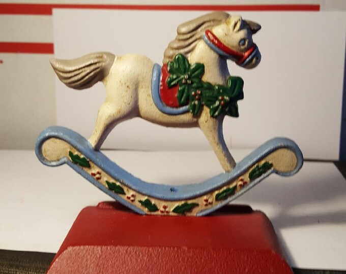 Vintage Midwest Cast Iron Rocking Horse Stocking Hanger Holder Etsy
