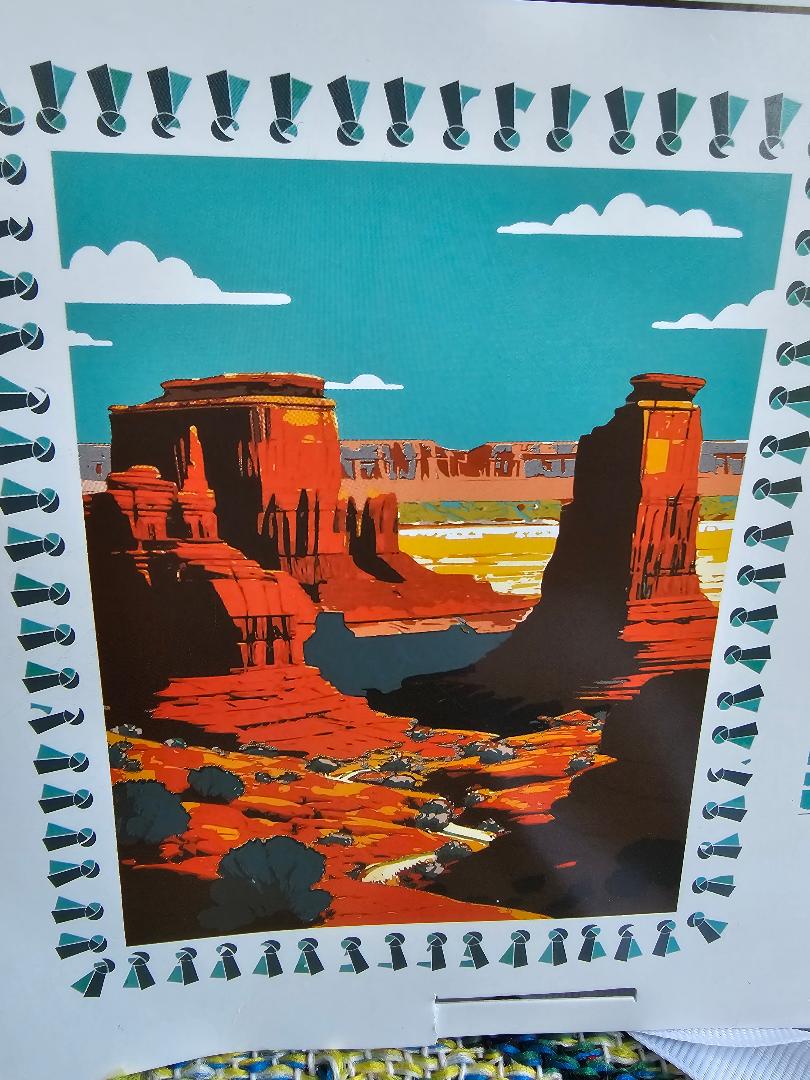 Utah red rocks scenic fleece Fabric panel front only  one item bright colors 60 x 72 anti-pill fleece beautiful