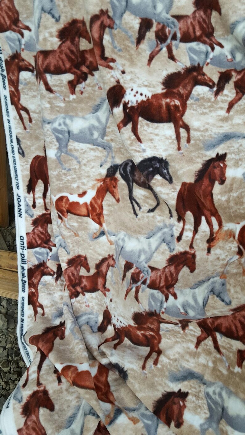 Horse fleece by the yard bty antipill extra soft great colors tan