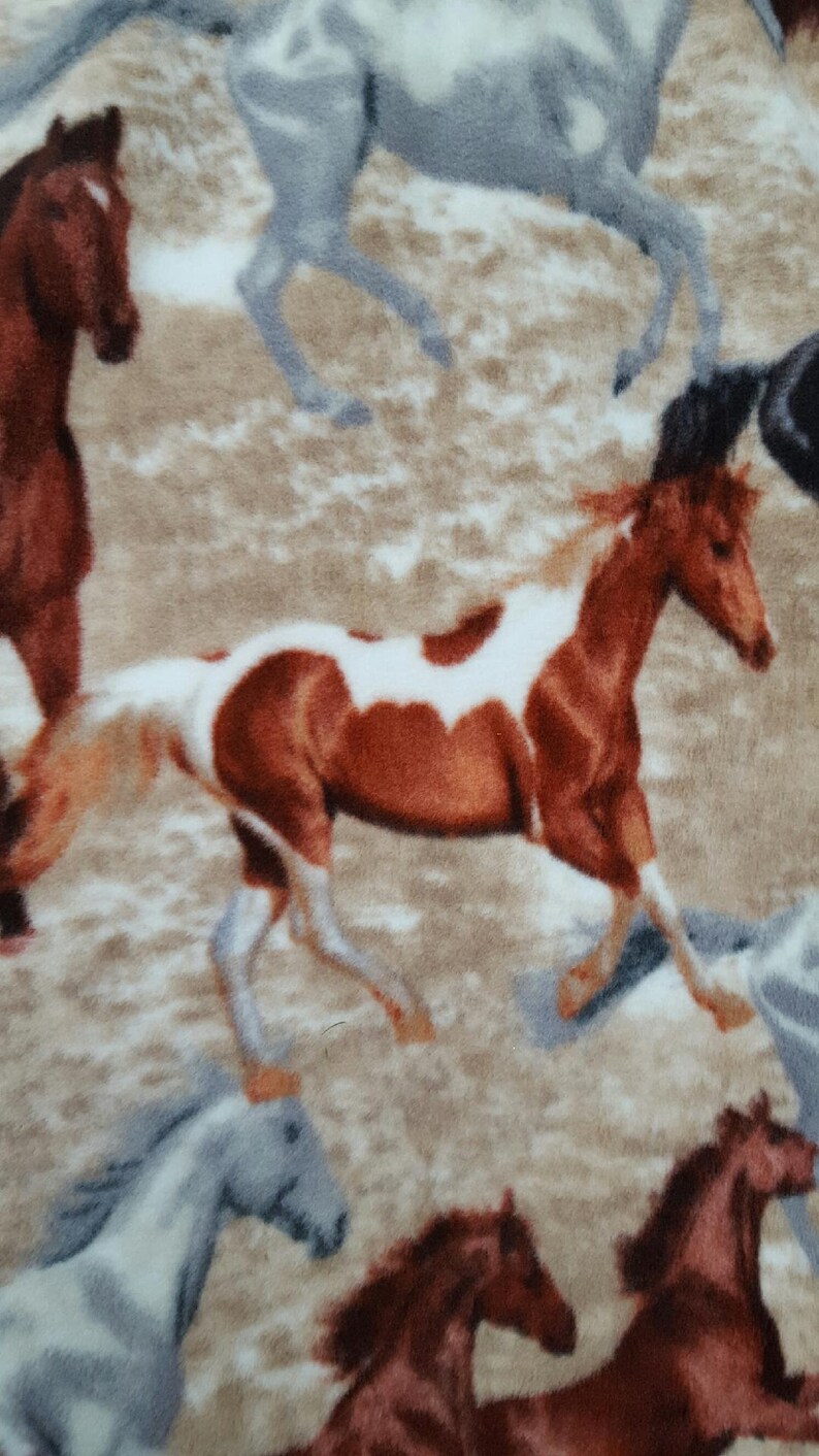 Horse fleece by the yard bty antipill extra soft great colors tan