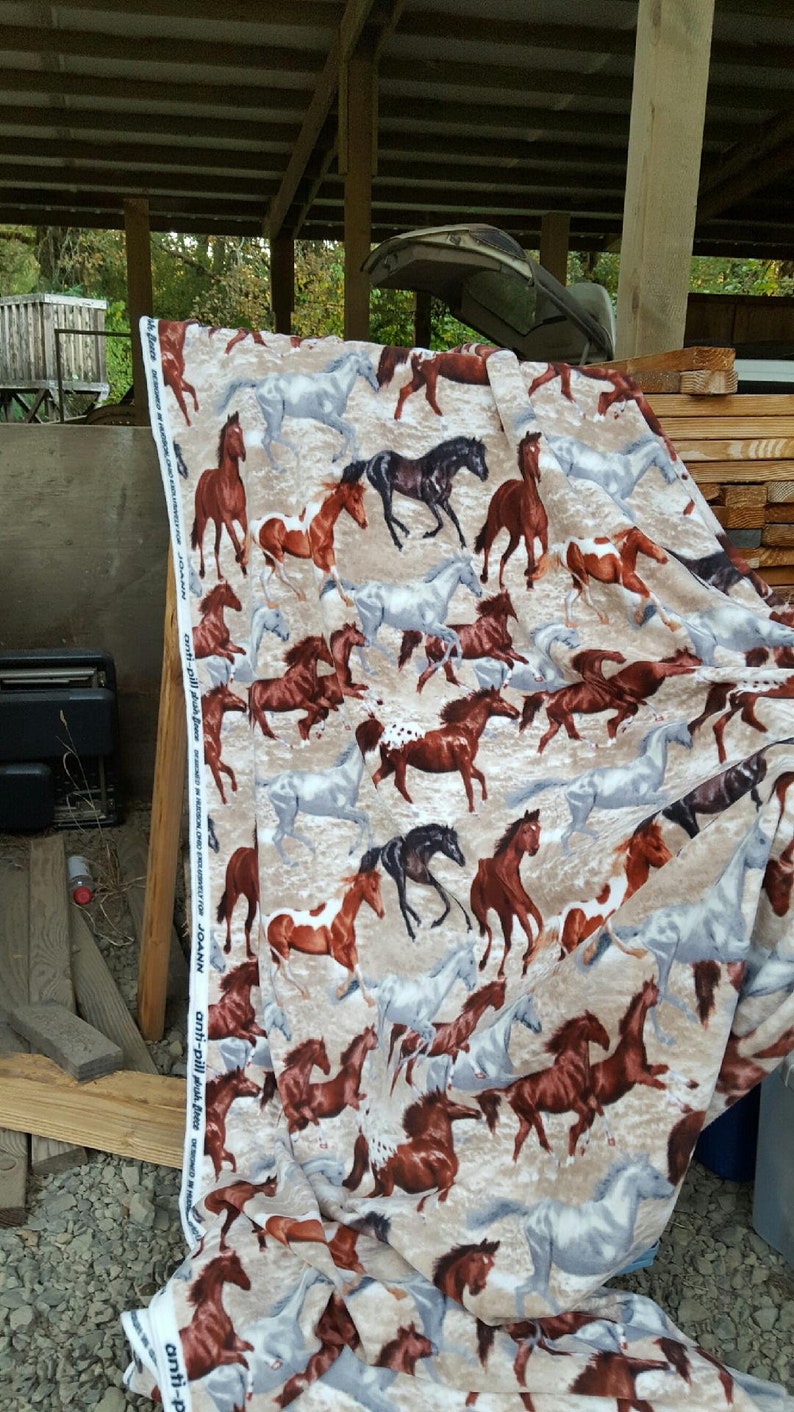 Horse fleece by the yard bty antipill extra soft great colors tan