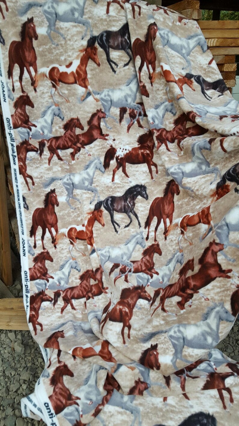 Horse fleece by the yard bty antipill extra soft great colors tan