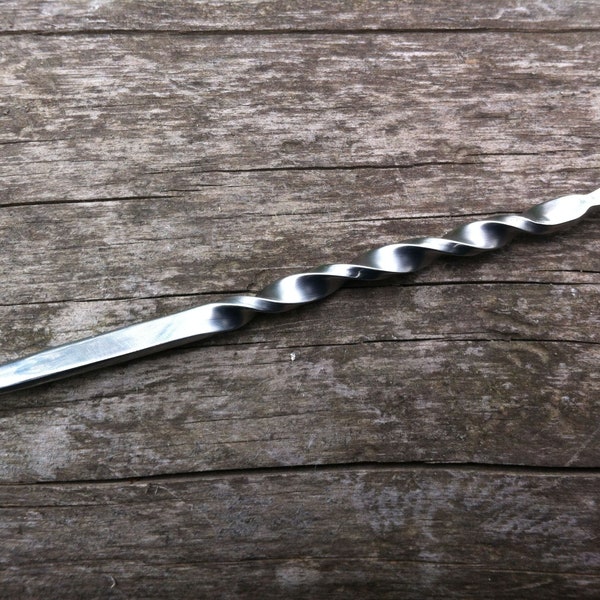 Personalizable monogram twisted stainless steel hair stick -Handmade hair pin - Haarstab-Zodiac hair stick