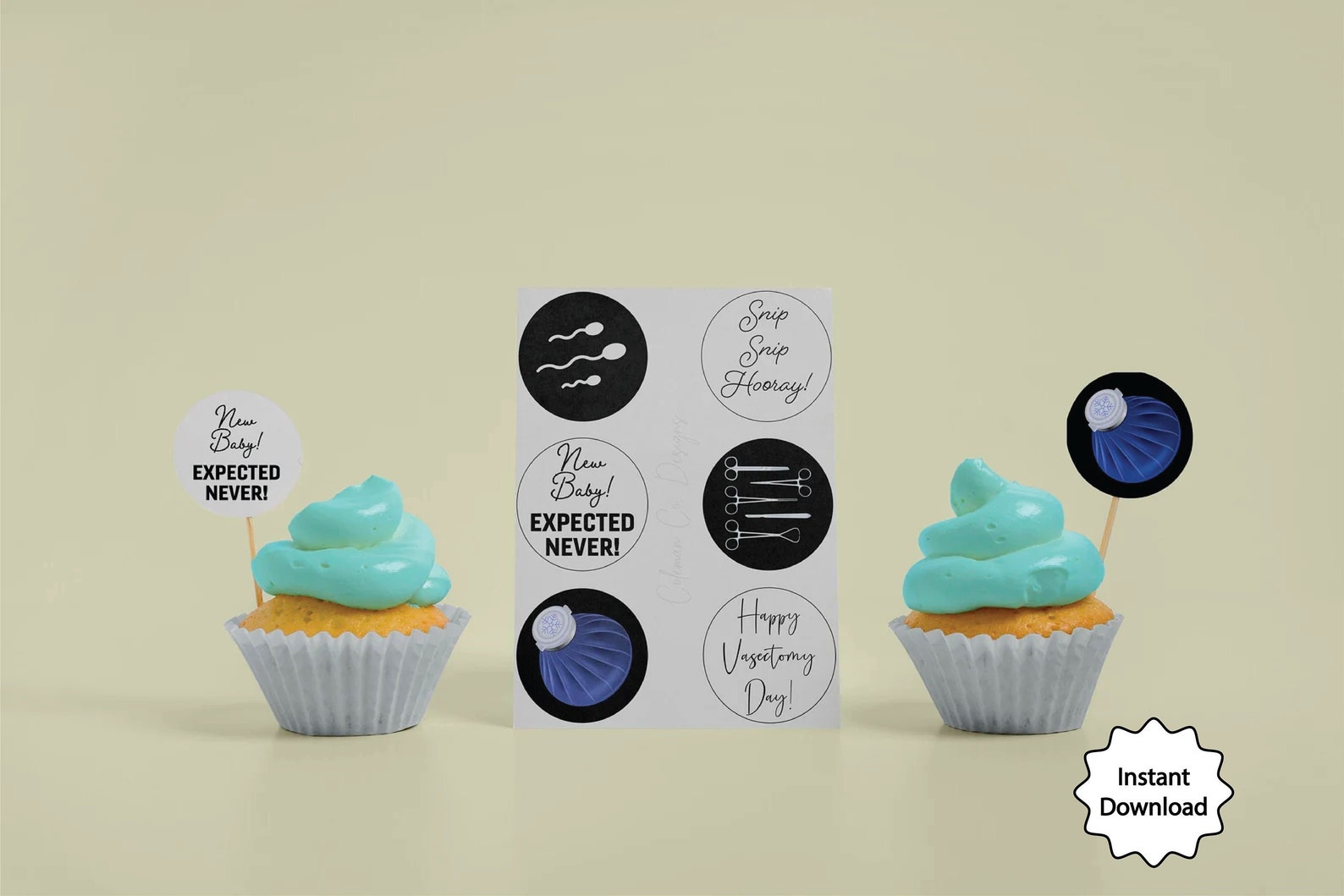Vasectomy Cake Topper Cupcake Toppers Vasectomy Gift Etsy