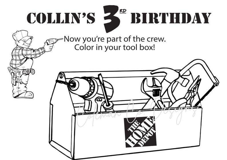 Home Depot Coloring Page INSTANT DOWNLOAD - Etsy