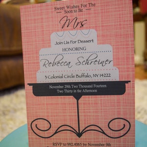 Dessert Themed Bridal Shower Invitation - Printable