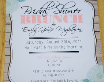 Bridal Shower Brunch Printable Invitation