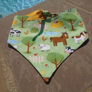 Dog Bandana Farm Style Tie On Snap On