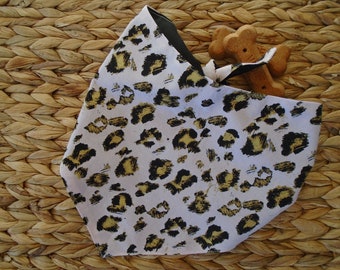 Dog Bandana Tie On With Snap Gold On Pink Leopard Print