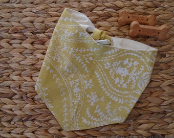 Dog Bandana Mustard Yellow Tie On With Snap