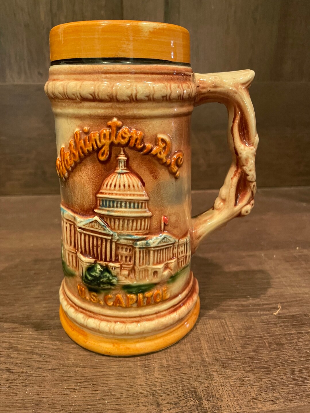 Vintage Washington DC Beer Stein Featuring the US Capitol and White ...