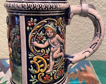 Vintage Original KING Figural Fox Handle German Beer Stein