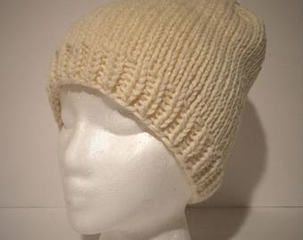 Hand Knit Ladies Mahogany Deep Red Decorated Cloche Beanie Hat knit with a Wool /& Alpaca natural fiber blend with free domestic shipping