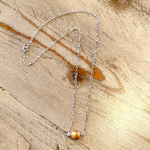 HANDMADE Gold Color Freshwater Pearl Sterling Silver Necklace, HANDCRAFTED Artisan Jewelry, Gift Women Girl, Fashion Accessory Free Shipping