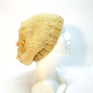 HANDMADE Hand Knit Ladies Bobble Slouch Retro Style Beanie Hat, One Size Fits Most, Warm Winter Snow Ski Tam, Gift Women Girl, Artisan Beret