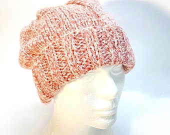 Ladies' Brushed Knit Cuff Cap - Veiled Rose Design, One Size Fits Most