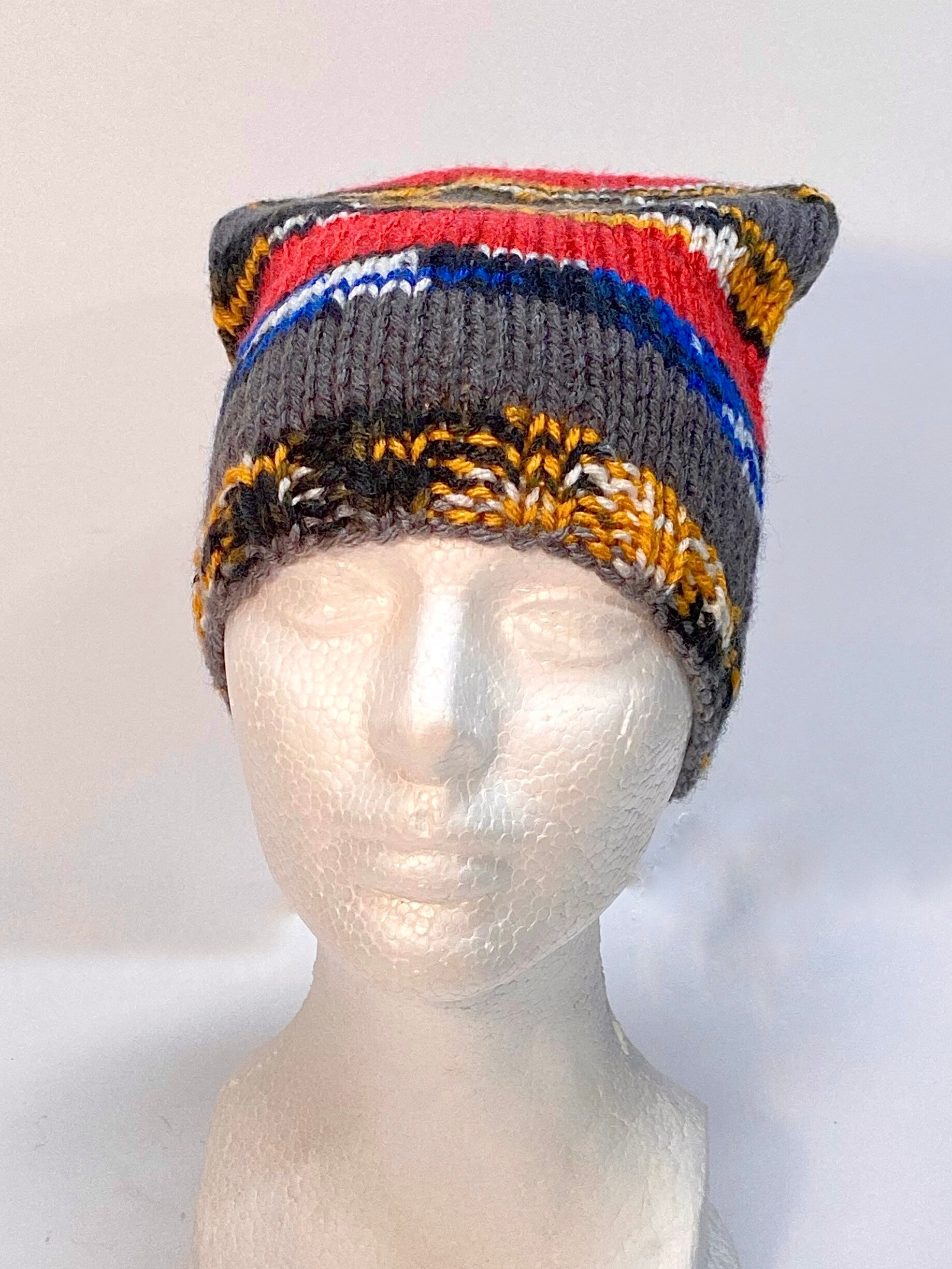 Grey Multi Color Beret Hat classic wool beret - Grey Melange | Monki WW main image 4