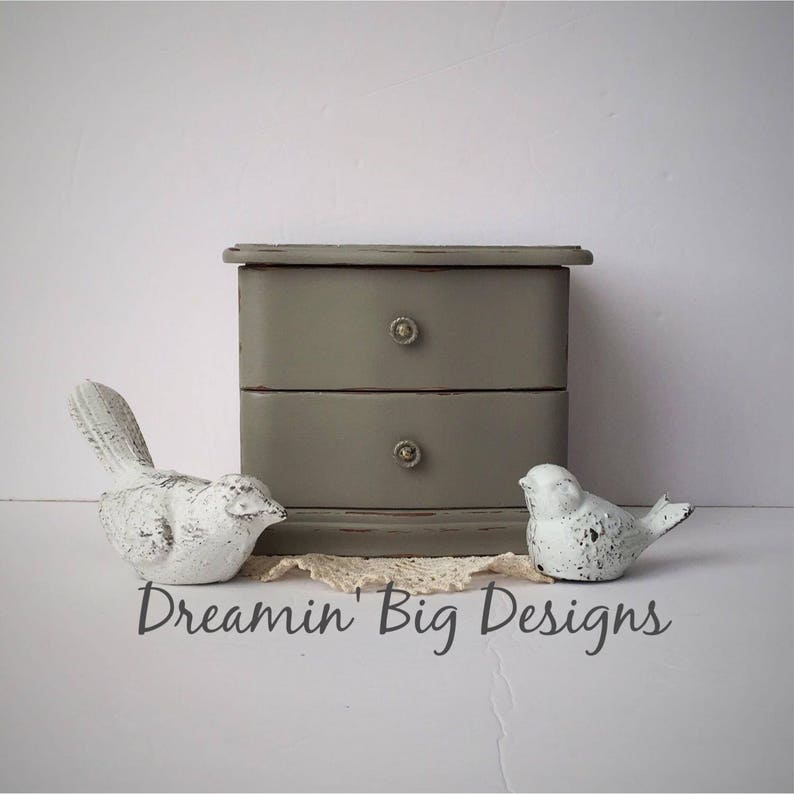 Hand Painted Gray Musical Jewelry Box Wood Jewelry Box Pink Etsy