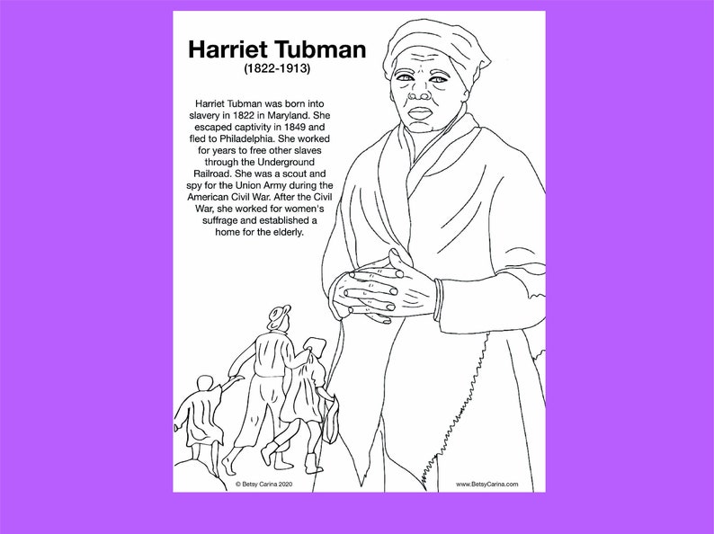 Free Sample almost Harriet Tubman Women Worth Knowing coloring page image 2