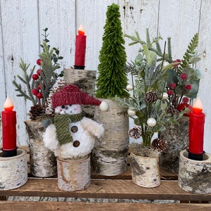 Birch Pillar Candle, Individual Pillars, Rustic Decor, Rustic Farmhouse, Tea Light Candle image 8